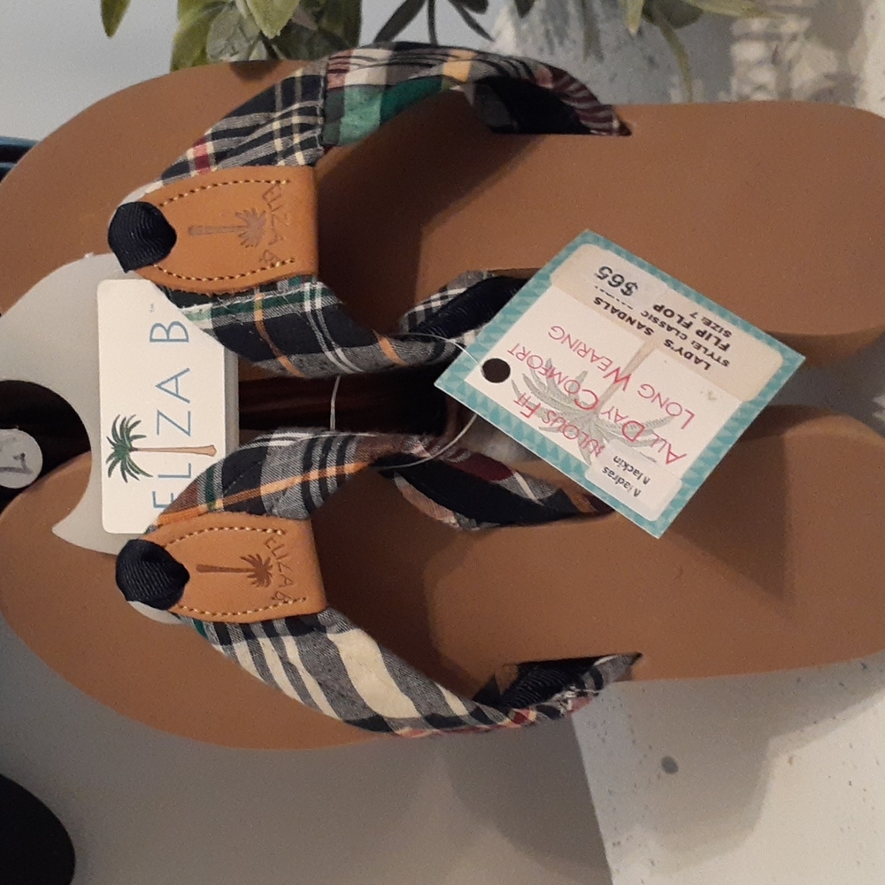 Eliza B. - Thong Flip Flop - Sandal - Plaid